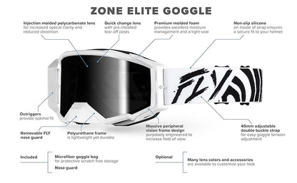 Fly Racing Zone Elite Goggle - Black / Silver (2024)