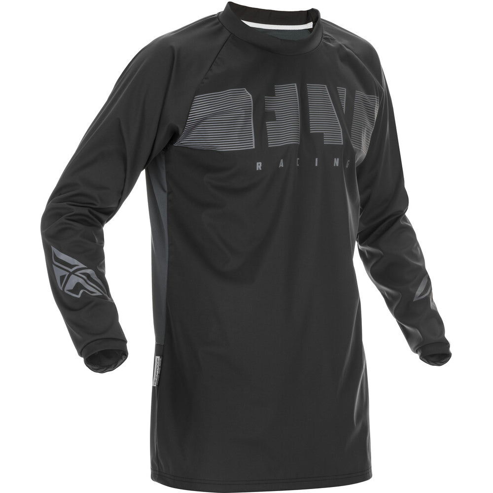Fly Racing Windproof Jersey - Black with Grey