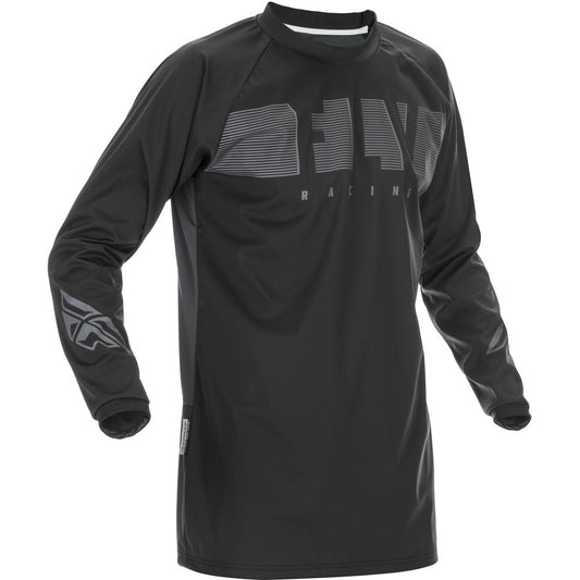 Fly Racing Windproof Jersey - Black with Grey