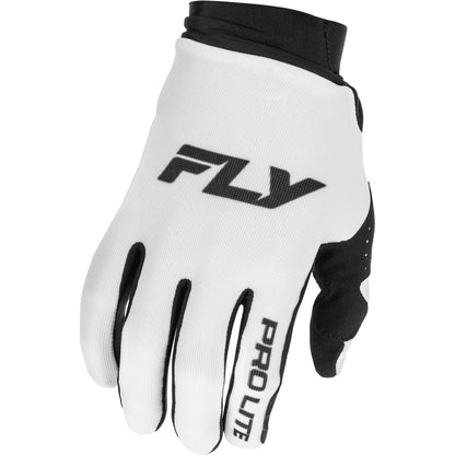 Fly Racing Pro Lite Gloves - White with Black