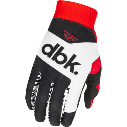 Fly Racing Pro Lite dbk Gloves - Black, White with Red