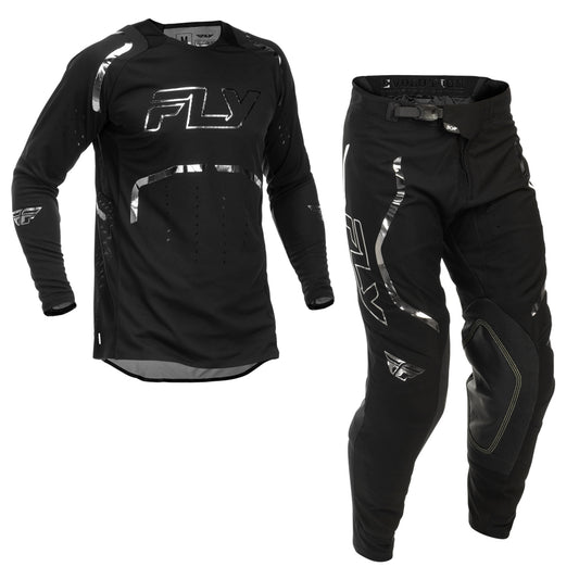 Fly Racing Evolution DST SE Spark Jersey & Pant Combo - Black with Silver