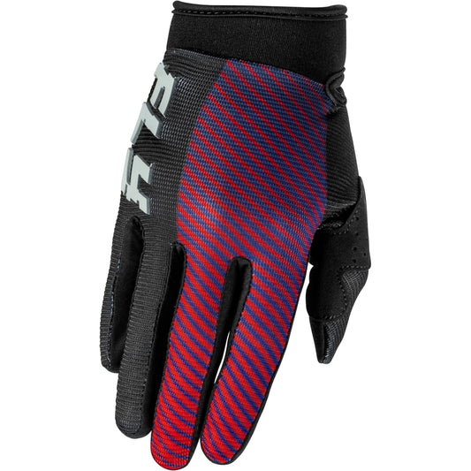 Fly Racing F-16 Youth Gloves - Black, Red with Purple