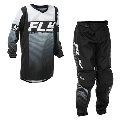 Fly Racing Youth F-16 Jersey & Pant Combo - Black with White