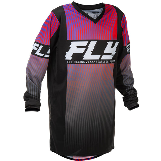 Fly Racing Youth F-16 Jersey - Black, Red with Purple
