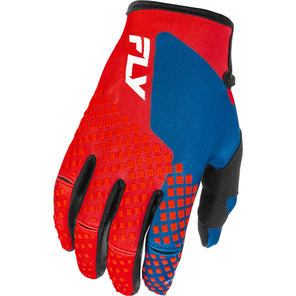 Fly Racing Kinetic Gloves - Red, White with Blue