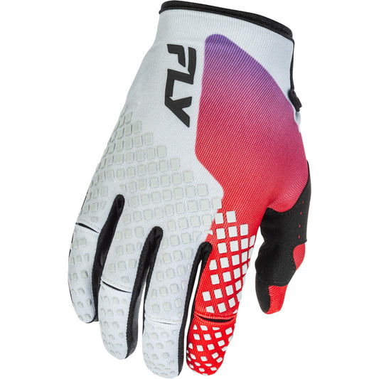 Fly Racing Kinetic Gloves - Grey, Red, Purple with Black