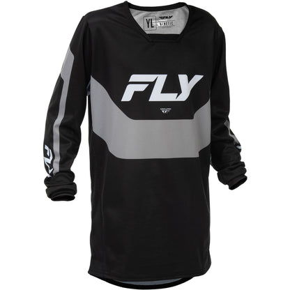 Fly Racing Youth Kinetic Jersey - Black with Grey