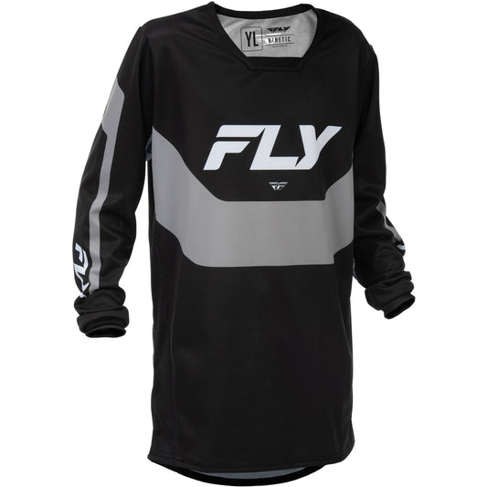 Fly Racing Youth Kinetic Jersey - Black with Grey