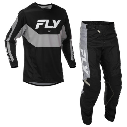 Fly Racing Kinetic Jersey & Pant Combo - Black with Grey
