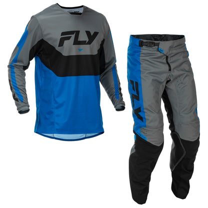 Fly Racing Kinetic Jersey & Pant Combo - Blue, Grey with Black