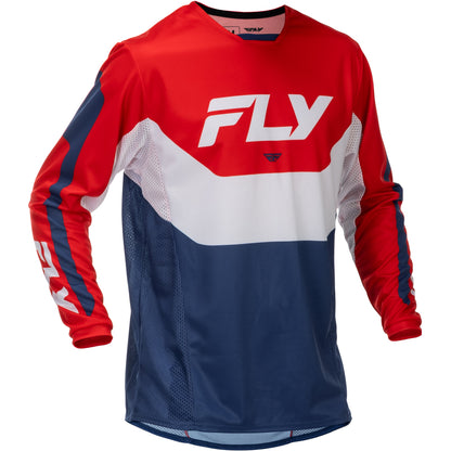 Fly Racing Kinetic Jersey - Red, White with Blue