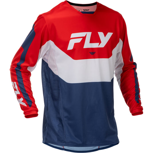 Fly Racing Kinetic Jersey - Red, White with Blue