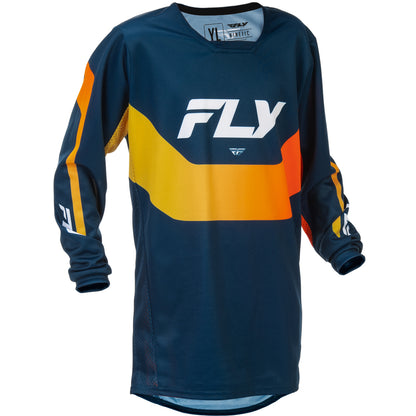 Fly Racing Youth Kinetic Jersey - Navy with Orange