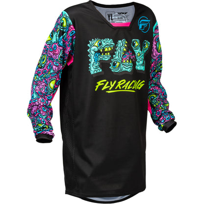 Fly Racing Youth Kinetic Jersey - Mutant - Black with Multi-Color