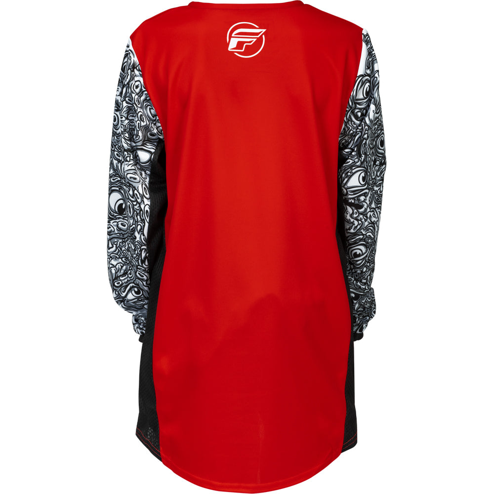 Fly Racing Youth Kinetic Jersey - Mutant - Red, White with Black