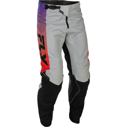 Fly Racing Kinetic Jersey & Pant Combo - Grey, Red, Purple with Black