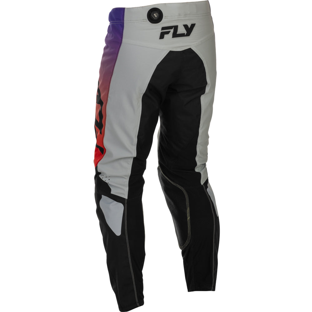Fly Racing Kinetic Jersey & Pant Combo - Grey, Red, Purple with Black