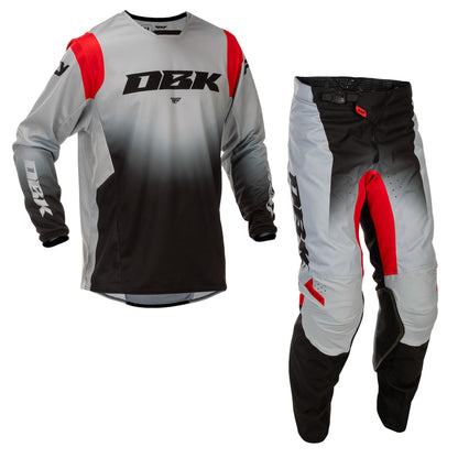 Fly Racing Kinetic dbk Jersey & Pant Combo - Grey, Black with Red