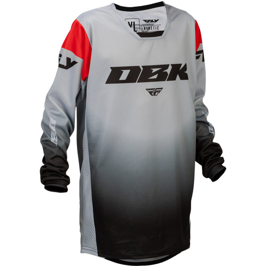 Fly Racing Youth Kinetic dbk Jersey - Grey, Black with Red