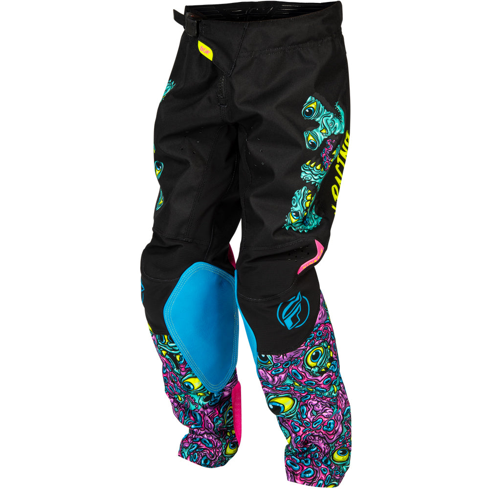 Fly Racing Youth Kinetic Jersey & Pant Combo - Mutant - Black with Multi-Color