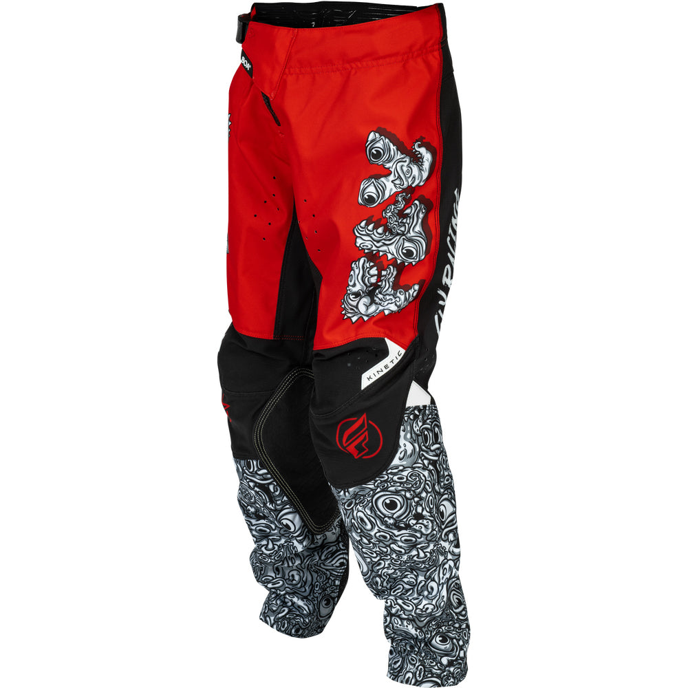 Fly Racing Youth Kinetic Pants - Mutant - Red, White with Black