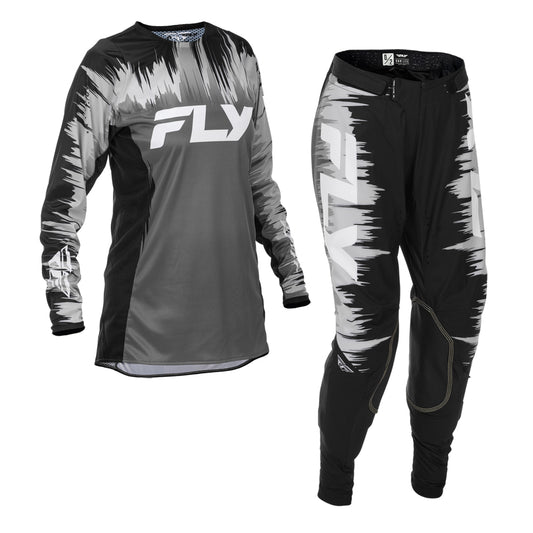Fly Racing Women's Lite Jersey & Pant Combo - Black, Grey with White