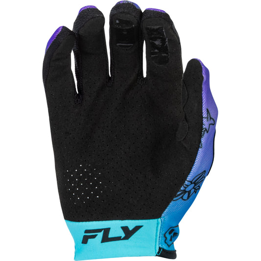 Fly Racing Lite Youth Outline Gloves - Purple, Blue with Black