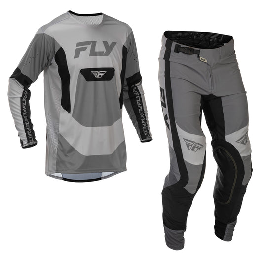 Fly Racing Lite Jersey & Pant Combo - Grey with Black