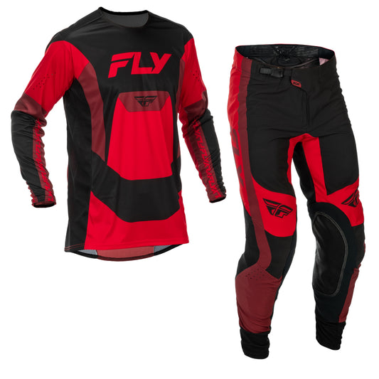 Fly Racing Lite Jersey & Pant Combo - Black with Red