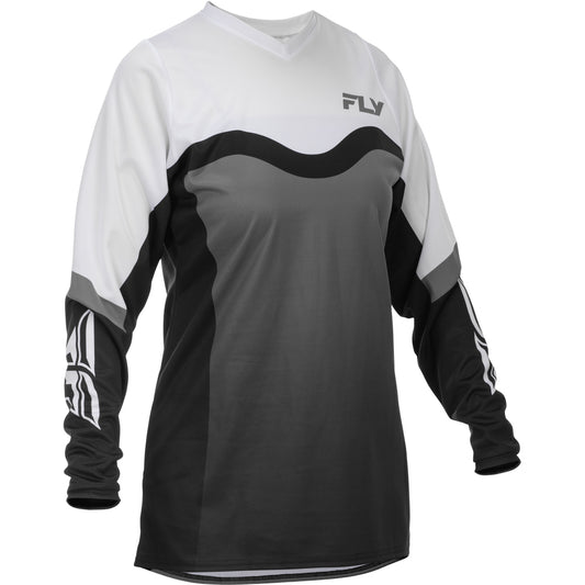 Fly Racing Women's F-16 Jersey - Grey, Black with White