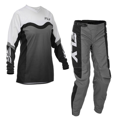 Fly Racing Women's F-16 Jersey & Pant Combo - Grey, Black with White