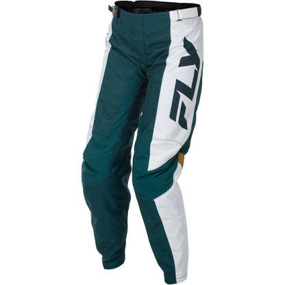 Fly Racing Women's F-16 Jersey & Pant Combo - Teal, White with Gold