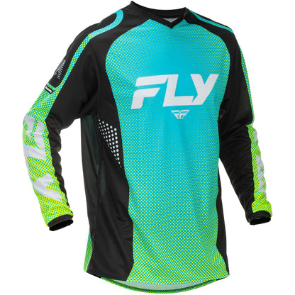 Fly Racing F-16 Jersey - Aqua, Black with White