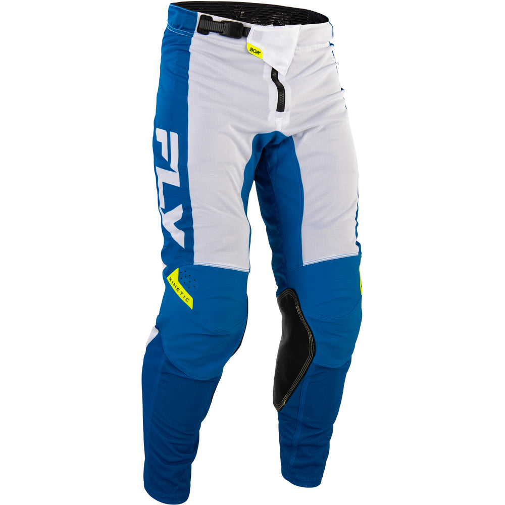 Fly Racing Kinetic Mesh Jersey & Pant Combo - Blue, White with Hi-Vis