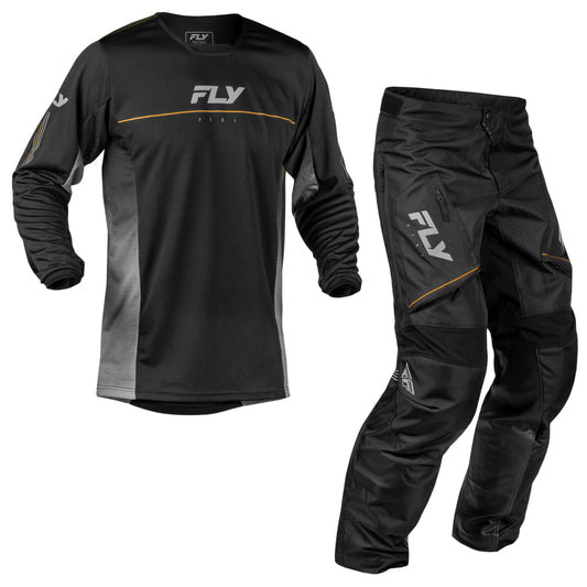 Fly Racing Patrol Jersey & OTB Pant Combo - Black with Grey
