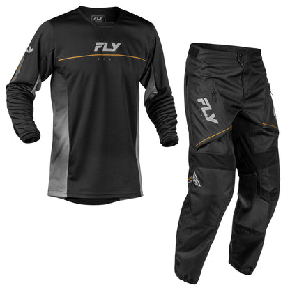 Fly Racing Patrol Jersey & Pant Combo - Black with Grey