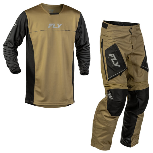 Fly Racing Patrol Jersey & OTB Pant Combo - Tan with Black
