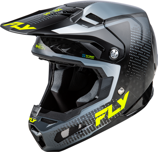 Fly Racing Formula S Carbon Protocol Helmet - 73-4464 - Black Carbon/Grey/Hi-Vis