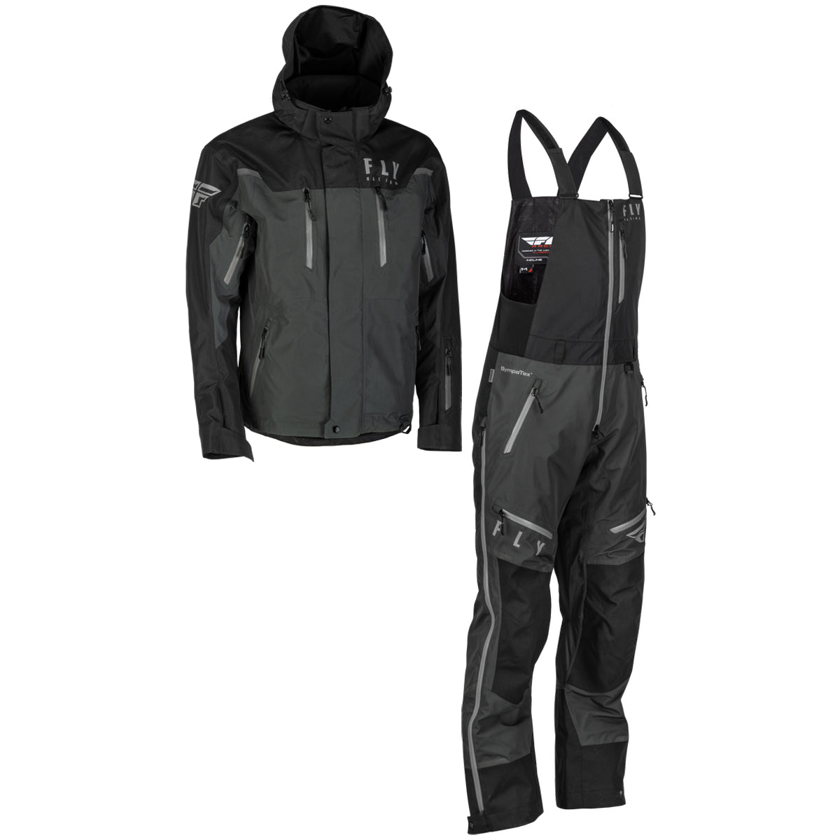 Fly Racing Incline Snow Jacket/Bib Combo - Black/Charcoal - 4X-Large Jacket/Bib
