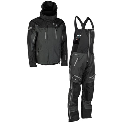 Fly Racing Incline Snow Jacket/Bib Combo - Black/Charcoal - 4X-Large Jacket/Bib