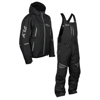 Fly Racing Incline Snow Jacket/Bib Combo - Black with Grey