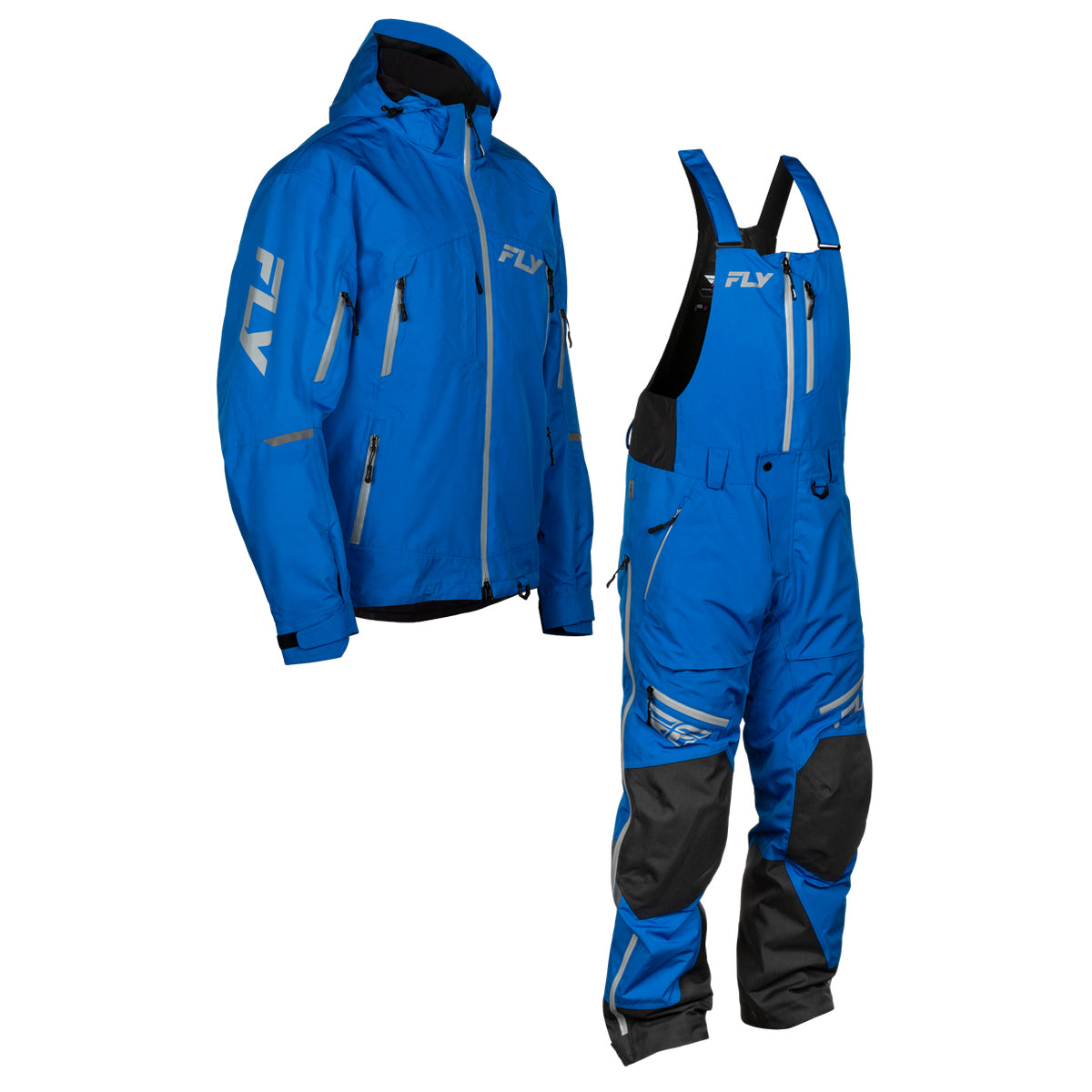 Fly Racing Incline Snow Jacket/Bib Combo - Blue with Grey
