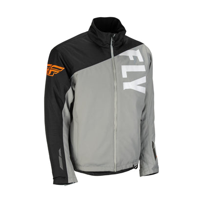 Fly Racing Aurora Snow Jacket/Bib Combo - Grey/Black/Orange - Small Jacket/Bib