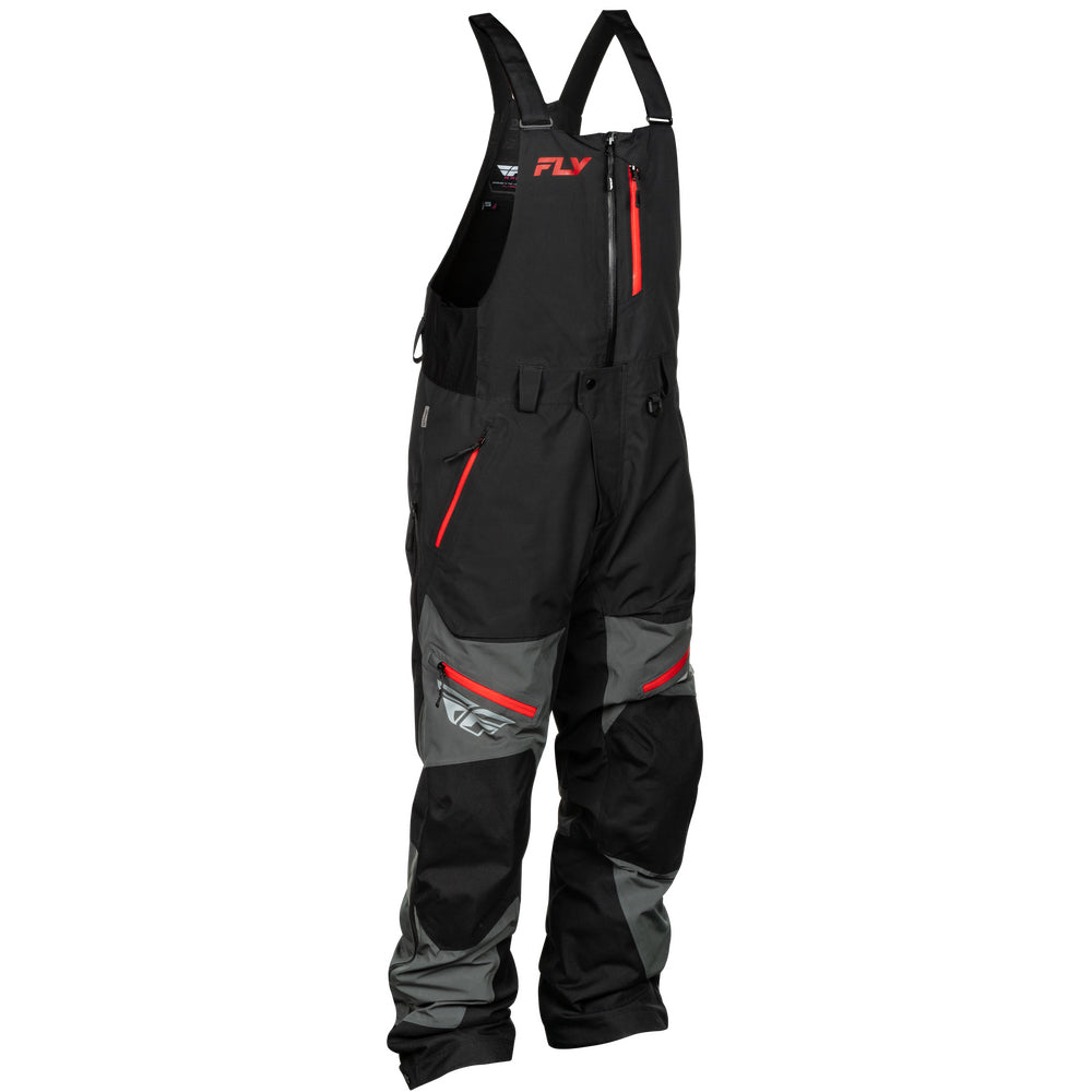 Fly Racing Incline Bib Shell - Grey with Black & Red