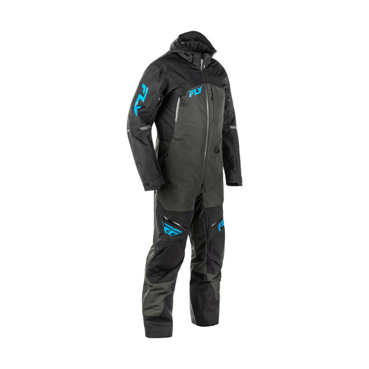 Fly Racing Incline Snowmobile Monosuit Shell - Black / Grey / Blue - 470-4381