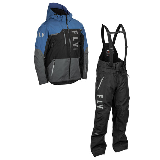 Fly Racing Carbon Jacket/Bib Combo - Blue/Black/Grey - 2X-Large