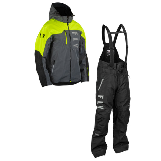 Fly Racing Carbon Jacket/Bib Combo - Black/Grey/Hi-Vis - Large