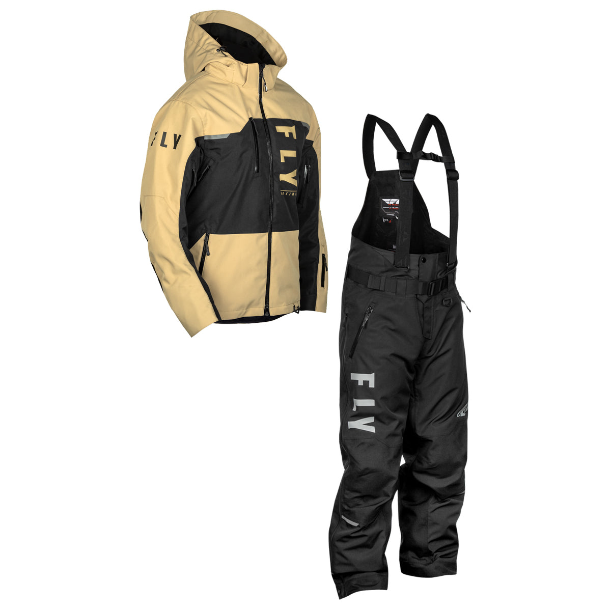 Fly Racing Carbon Snow Jacket/Bib Combo - Tan with Black