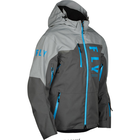 Fly Racing Carbon Snow Jacket/Bib Combo - Grey with Blue